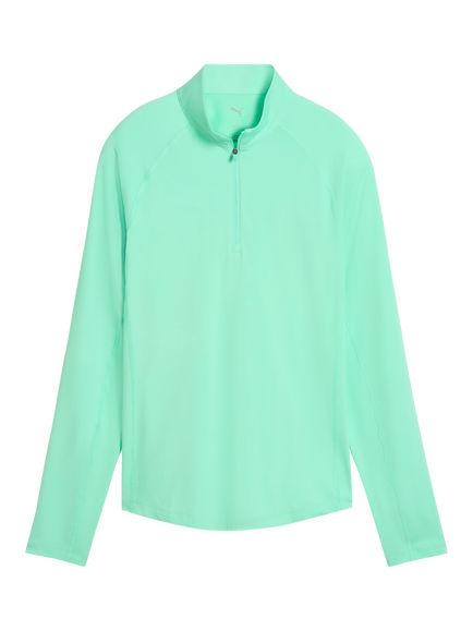 PUMA YOU-V Quarter Zip Golf Top, Mint Jelly