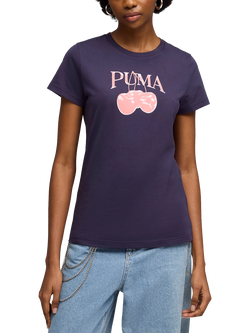 PUMA Cherry Graphic T-Shirt, Deep Plum
