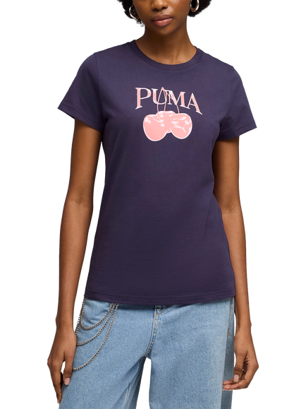 PUMA Cherry Graphic T-Shirt, Deep Plum