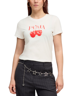 PUMA Cherry Graphic T-Shirt, Puma White