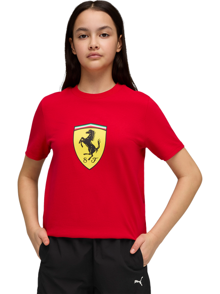 PUMA Kids' Scuderia Ferrari Shield Logo T-Shirt, Rosso Corsa