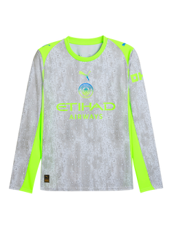 PUMA Manchester City 25/26 Long Sleeve Third Jersey Top, Blue/Pro Green, Blue/Pro Green