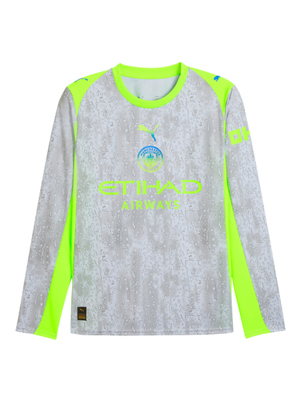 PUMA Manchester City 25/26 Long Sleeve Third Jersey Top, Blue/Pro Green, Blue/Pro Green