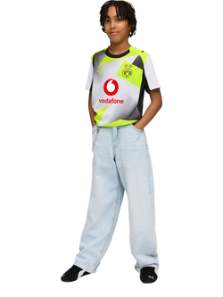 PUMA Kids' Borussia Dortmund 25/26 Away Jersey Top, Silver Mist/Yellow - view 2, Silver Mist/Yellow