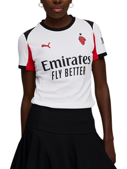 PUMA Women's Regular Fit AC Milan 25/26 Away Jersey Top, White/Red, White/Red