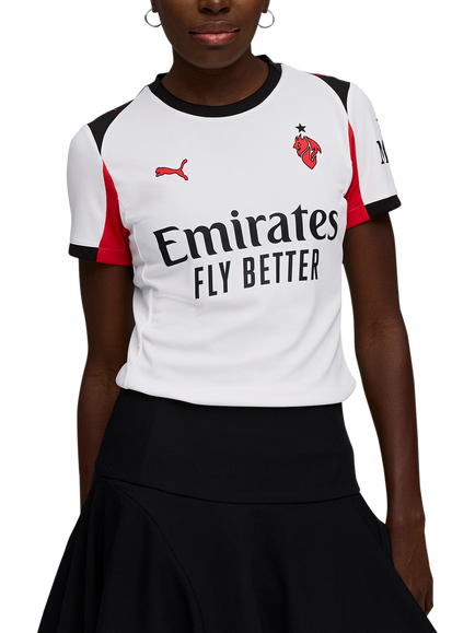 PUMA Women's Regular Fit AC Milan 25/26 Away Jersey Top, White/Red, White/Red