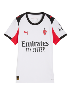 PUMA Women's Regular Fit AC Milan 25/26 Away Jersey Top, White/Red - view 2, White/Red