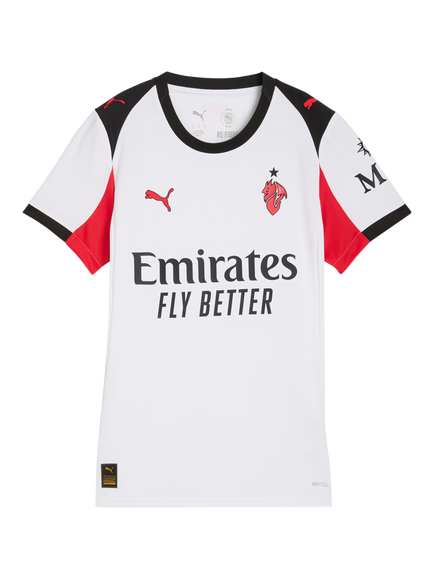 PUMA Women's Regular Fit AC Milan 25/26 Away Jersey Top, White/Red - view 2, White/Red