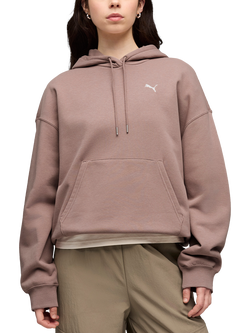PUMA Wardrobe Essentials Logo Oversized Hoodie, Sandstone