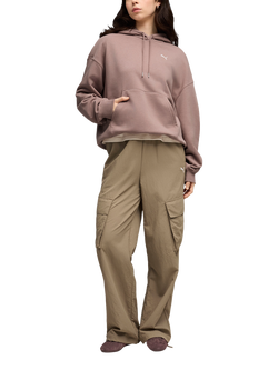 PUMA Wardrobe Essentials Logo Oversized Hoodie - view 2, Sandstone