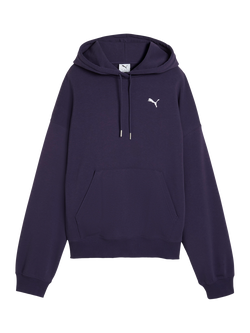 PUMA Wardrobe Essentials Logo Oversized Hoodie, Deep Plum