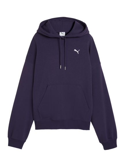 PUMA Wardrobe Essentials Logo Oversized Hoodie, Deep Plum