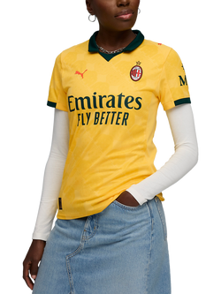 PUMA Women's Regular Fit AC Milan 25/26 Third Jersey Top, Yellow/Dark Myrtle, Yellow/Dark Myrtle