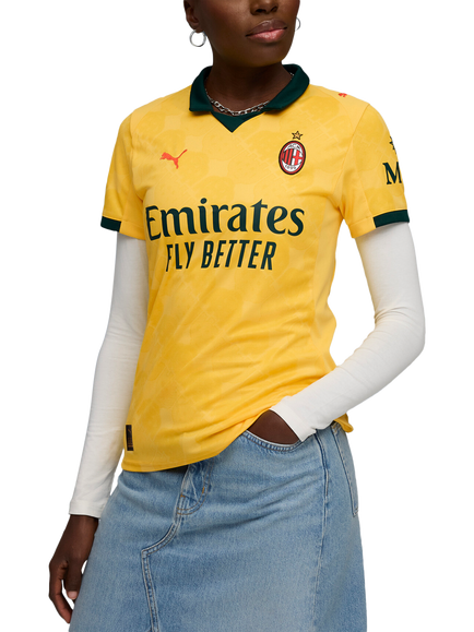 PUMA Women's Regular Fit AC Milan 25/26 Third Jersey Top, Yellow/Dark Myrtle, Yellow/Dark Myrtle