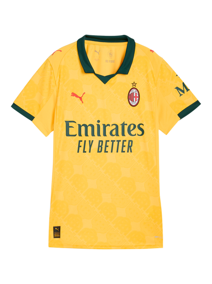 PUMA Women's Regular Fit AC Milan 25/26 Third Jersey Top, Yellow/Dark Myrtle - view 2, Yellow/Dark Myrtle