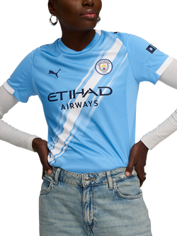 PUMA Women's Regular Fit Manchester City 25/26 Home Jersey Top, Light Blue/White, Light Blue/White
