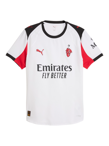 PUMA Men's Regular Fit AC Milan 25/26 Authentic Away Jersey Top, White/Red - view 2, White/Red