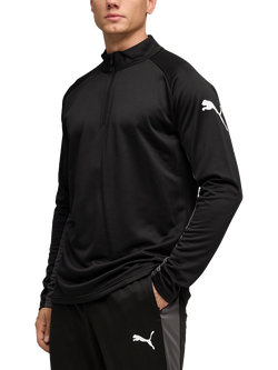PUMA IndividualLIGA Quarter Zip Top, Black/White/Gray
