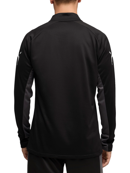 PUMA IndividualLIGA Quarter Zip Top - view 2, Black/White/Gray