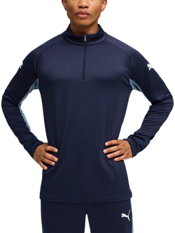PUMA IndividualLIGA Quarter Zip Top, Navy/White/Zen Blue