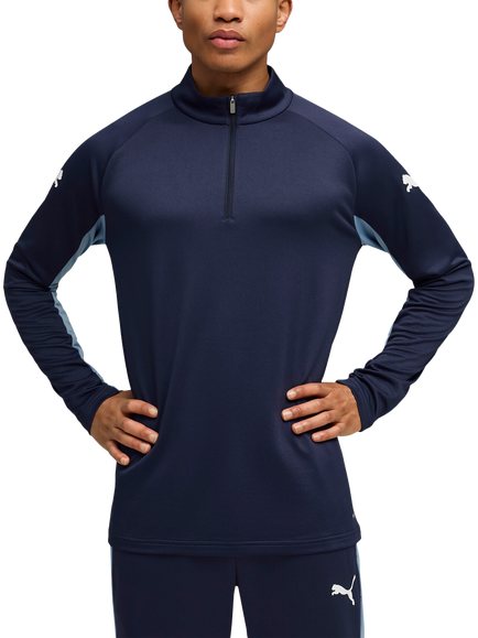 PUMA IndividualLIGA Quarter Zip Top, Navy/White/Zen Blue
