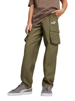 PUMA Kids' Youth Woven Cargo Trousers, Loden Green, Loden Green