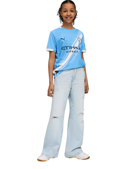 PUMA Kids' Manchester City 25/26 Home Jersey Top, Light Blue/White - view 2, Light Blue/White