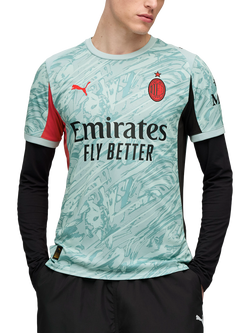 PUMA Men's Regular Fit AC Milan 25/26 Goalkeeper Jersey Top, Modern Mint/Red, Modern Mint/Red