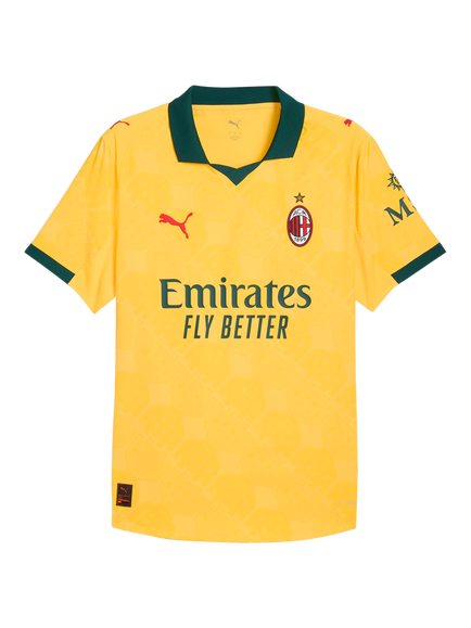 PUMA Men's Regular Fit AC Milan 25/26 Authentic Third Jersey Top, Yellow/Dark Myrtle - view 2, Yellow/Dark Myrtle