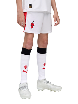 PUMA Kids' AC Milan 25/26 Shorts, White/Red, White/Red