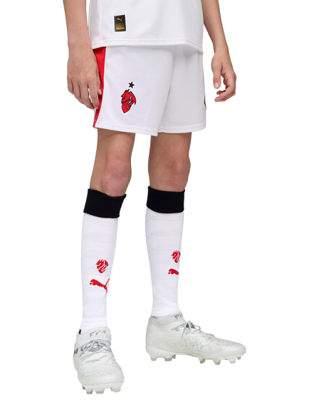 PUMA Kids' AC Milan 25/26 Shorts, White/Red, White/Red