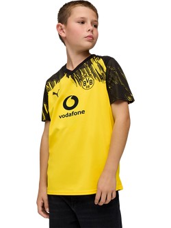 PUMA Kids' Borussia Dortmund 25/26 Home Jersey Top, Faster Yellow/Black, Faster Yellow/Black