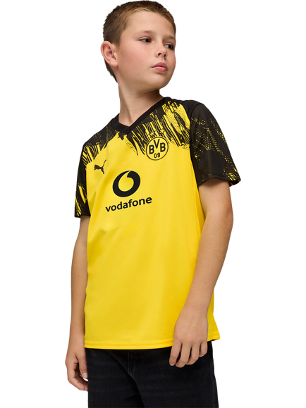 PUMA Kids' Borussia Dortmund 25/26 Home Jersey Top, Faster Yellow/Black, Faster Yellow/Black