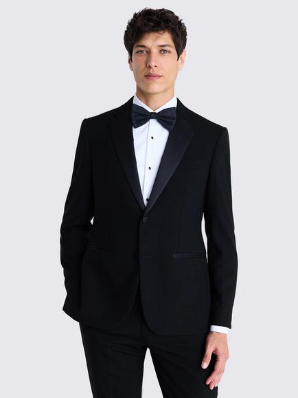 Moss Slim Fit Wool Notch Lapel Tuxedo Suit Jacket, Black, Black