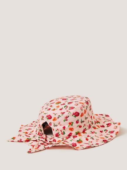 Monsoon Kids' Floral Bucket Hat, Multi - view 2, Multi