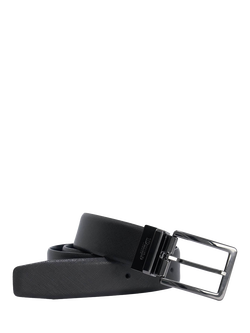 Dune London Oakem Reversible Leather Belt, Navy