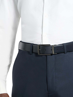 Dune London Oakem Reversible Leather Belt - view 2, Navy