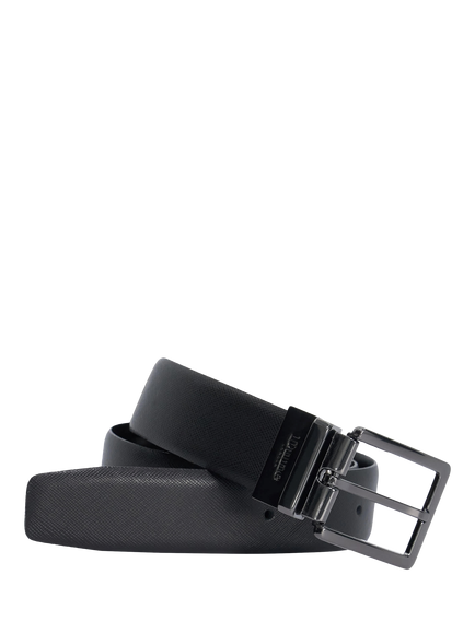 Dune London Oakem Reversible Leather Belt, Black