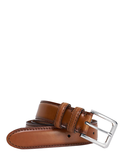 Dune London Overturn Leather Belt, Tan, Tan