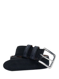 Dune London Overturn Suede Belt, Navy, Navy