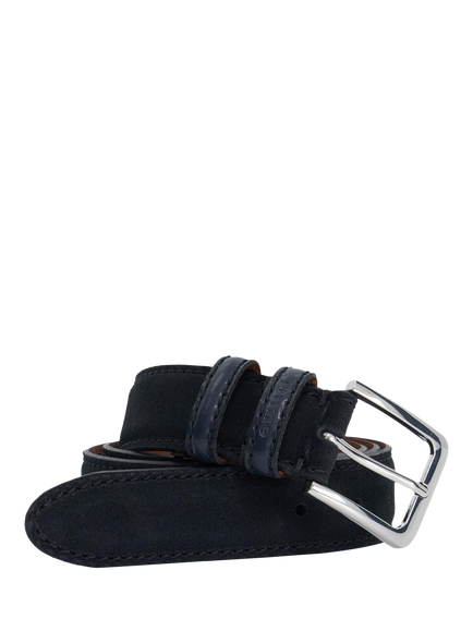Dune London Overturn Suede Belt, Navy, Navy
