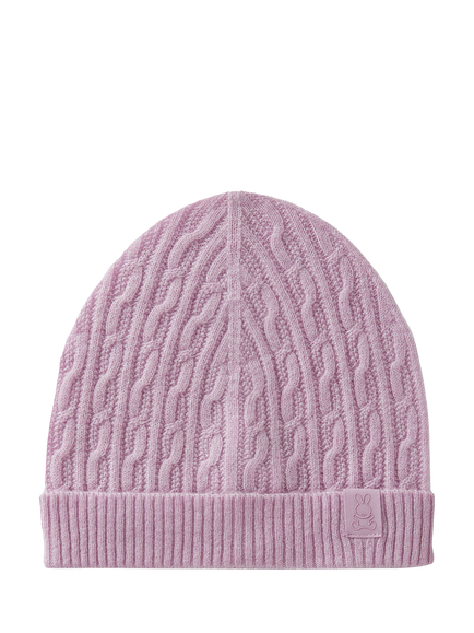 Benetton Kids' Cable Knit Beanie Hat, Violet, Violet