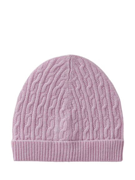 Benetton Kids' Cable Knit Beanie Hat, Violet - view 2, Violet