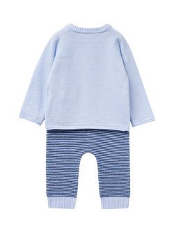 Benetton Baby Knitted Outfit, Blue - view 2, Blue