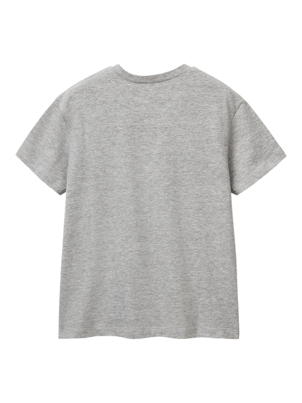 Benetton Kids' Short Sleeve Logo Print T-Shirt, Grey - view 2, Grey