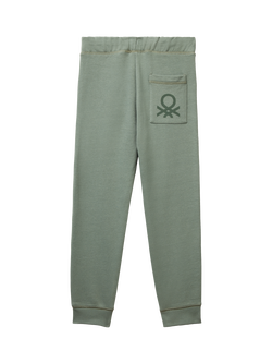 Benetton Kids' Fleece Joggers, Green - view 2, Green