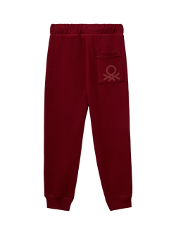 Benetton Kids' Fleece Joggers, Red - view 2, Red