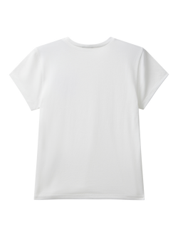 Benetton Kids' Short Sleeve Glitter Logo T-Shirt, White - view 2, White