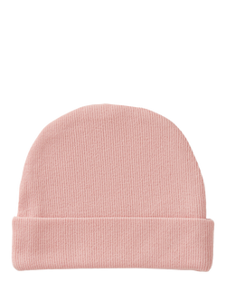 Benetton Kids' Ribbed Beanie Hat, Pink - view 2, Pink