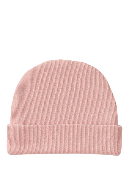 Benetton Kids' Ribbed Beanie Hat, Pink - view 2, Pink